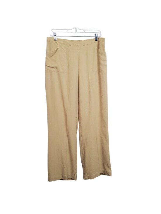 Soft Surroundings Pants - Soft Surroundings Sz L Pants Tencel Wide Leg Light Pull On Flowy Relaxed Beige